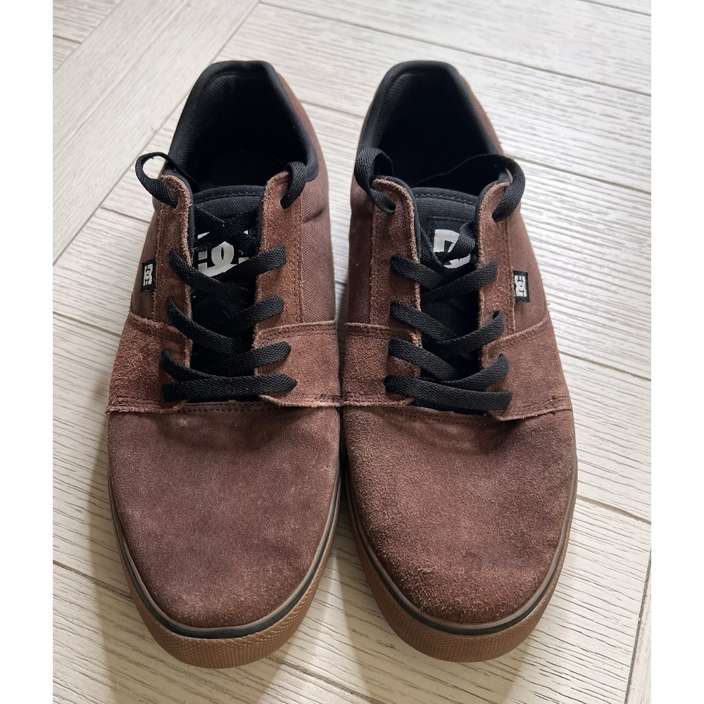 DC Skateboard Shoes Tonik Brown W/ Gum Soles, Leather Upper, Rubber Outsoles, 11